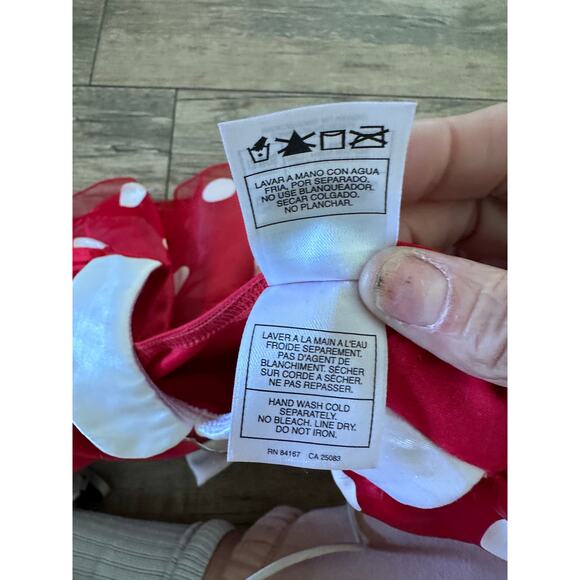 Disney store Girls' Red White Minnie Mouse Costume Polka Dot Dress Size 12 Month - Picture 5 of 6